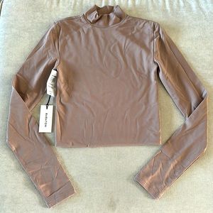 Aritzia Babaton Contour mock neck long sleeve - Warm Taupe 2XS